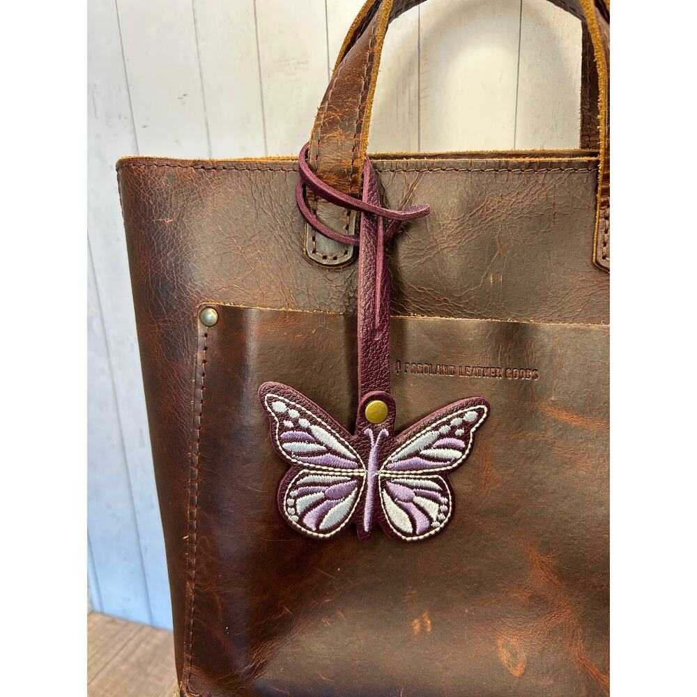 PLUM Portland Leather Butterfly  Charm FAST SHIP Purple Butterfly Monarca Charm